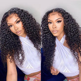 10A Peruvian Curly Virgin Human Hair 4 Bundles With 4*4 Lace Closure